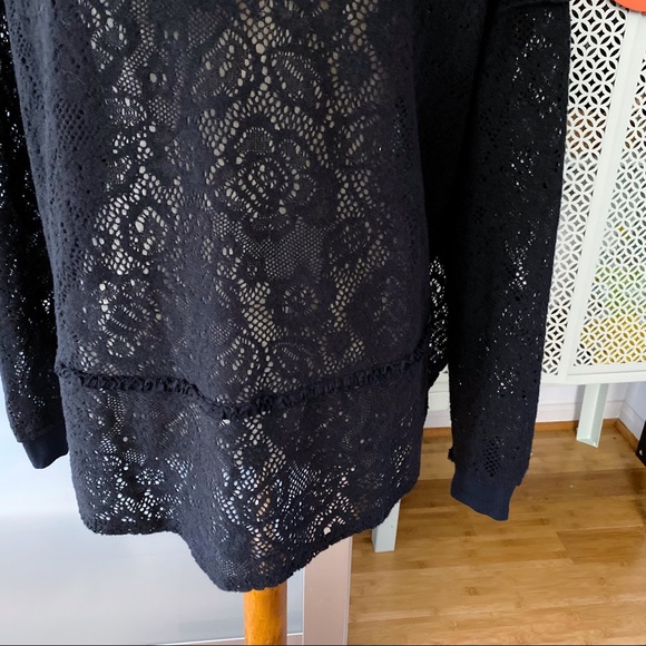 Free People Not Cold In This Lace Knit Top - Black - Picture 3 of 6